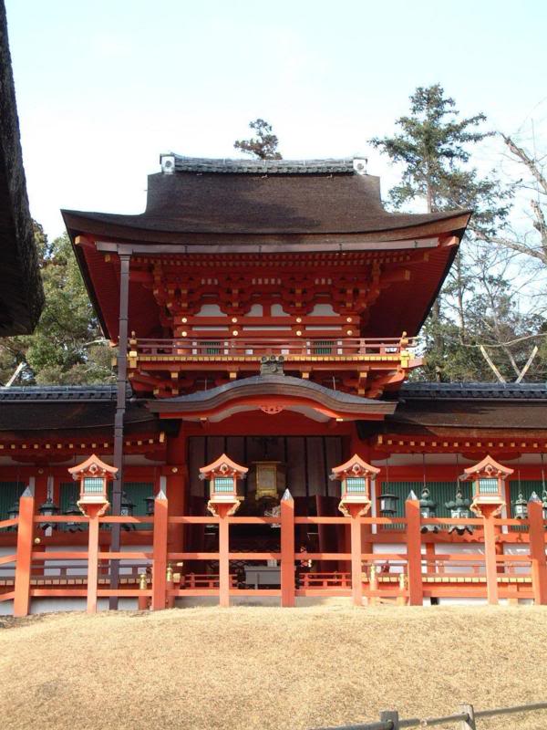 Newly painted temple.Nara Park