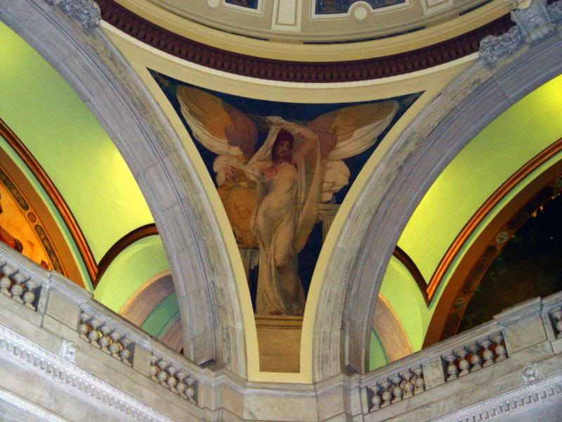 One of the murals in the rotunda of the Hudson County C...
