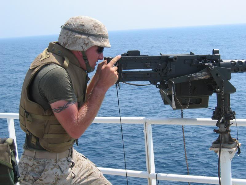 Shooting the .50 cal machine gun