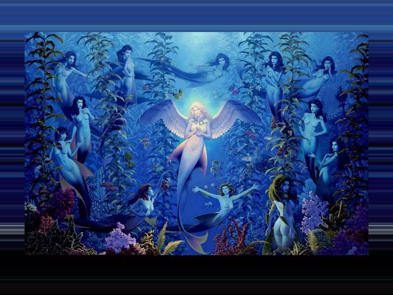 f0044 - 11 mermaids circle a mermaid angel