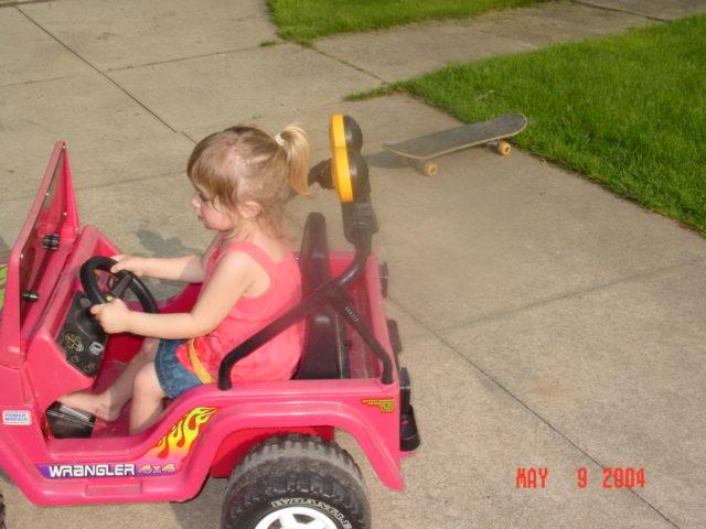 Chloe driving her first car