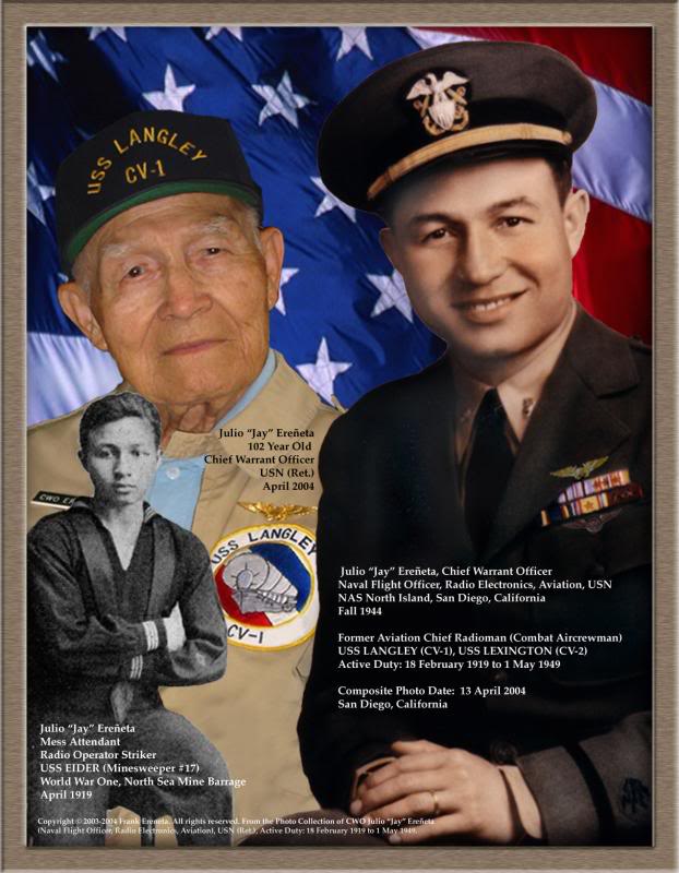 Julio 'Jay' Ereneta, Mess Attendant/Stewa rd to Naval Av...