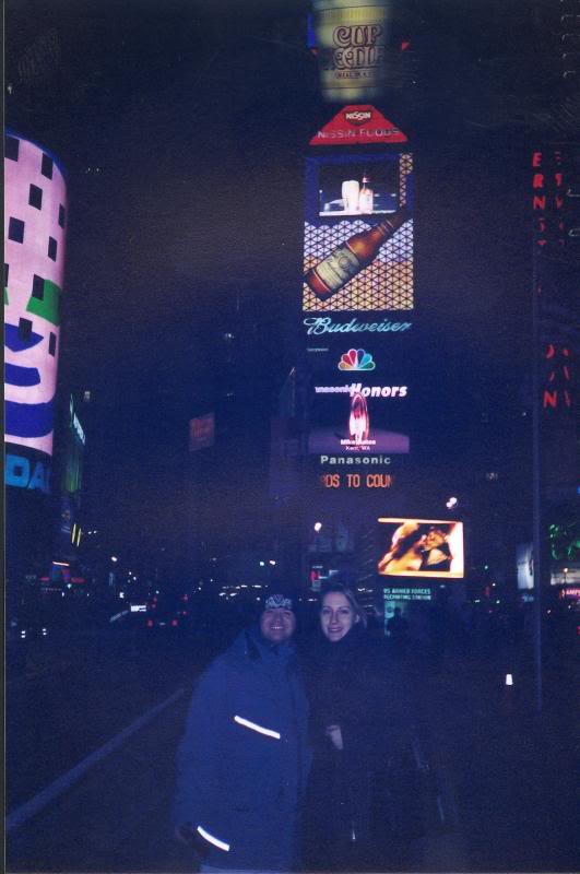Marta and me in the lights at Times Square