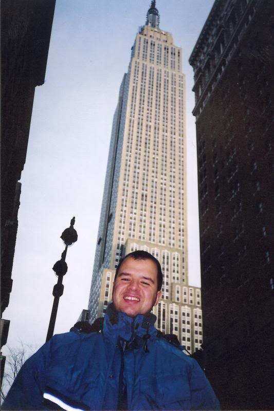 The small man and the huge Empire State Building