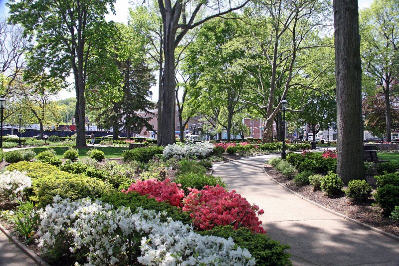 Walking through the Green in Morristown, New Jersey