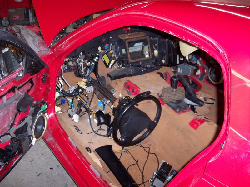 Dash removed to access the back side of the damage.