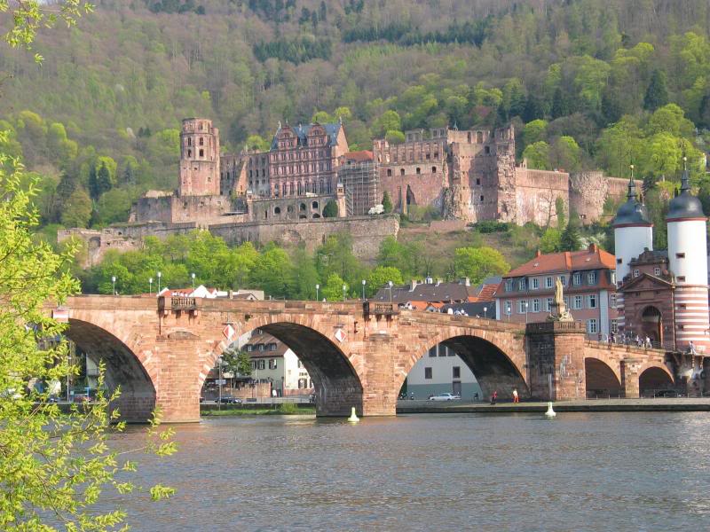 The Neckar river and Heidelberg castle