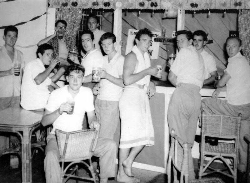 Christmas 1957 Billet bar and patrons