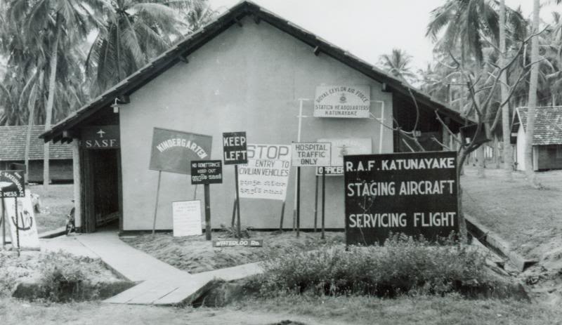 Collection of signs Christmas 1957 outside billet 220