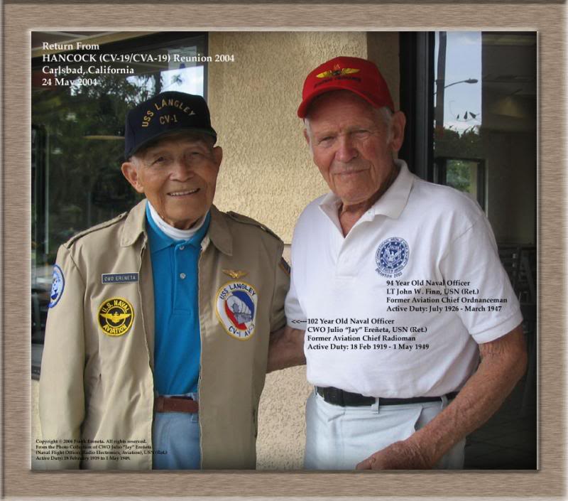 CWO Julio 'Jay' Ereneta, USN (Ret.) and LT John W. Finn...