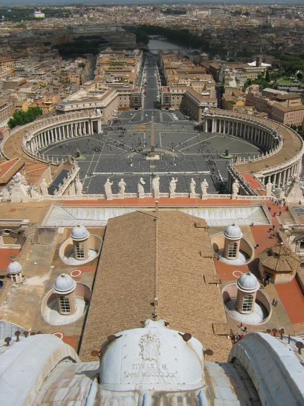 St Peter's Square as seen from cupola of the Basilica -...