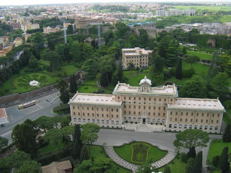 Vatican gardens as seen from cupola of St Peter's - Vat...