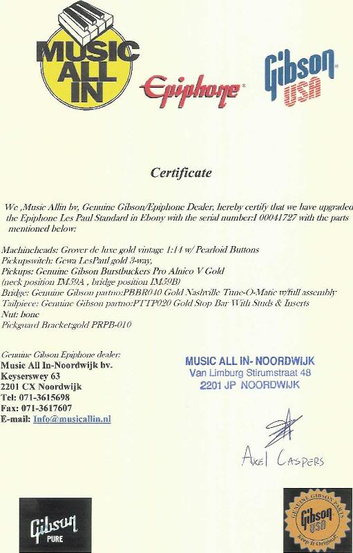 Upgrade-certifi caat Les Paul