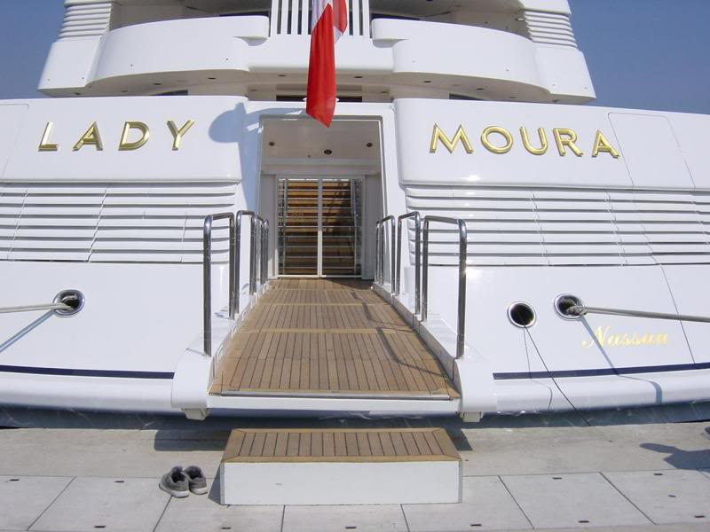 The entrance on Lady Moura's stern