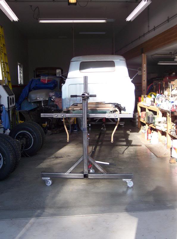 55 GMC on frame rotisserie