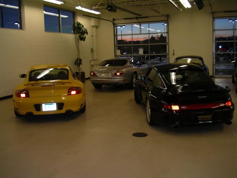 996 Turbo, 993 Turbo, Jaguar XK8, and 1963 911
