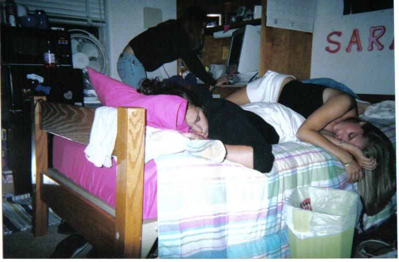 look at these bitches passed out with the trash can