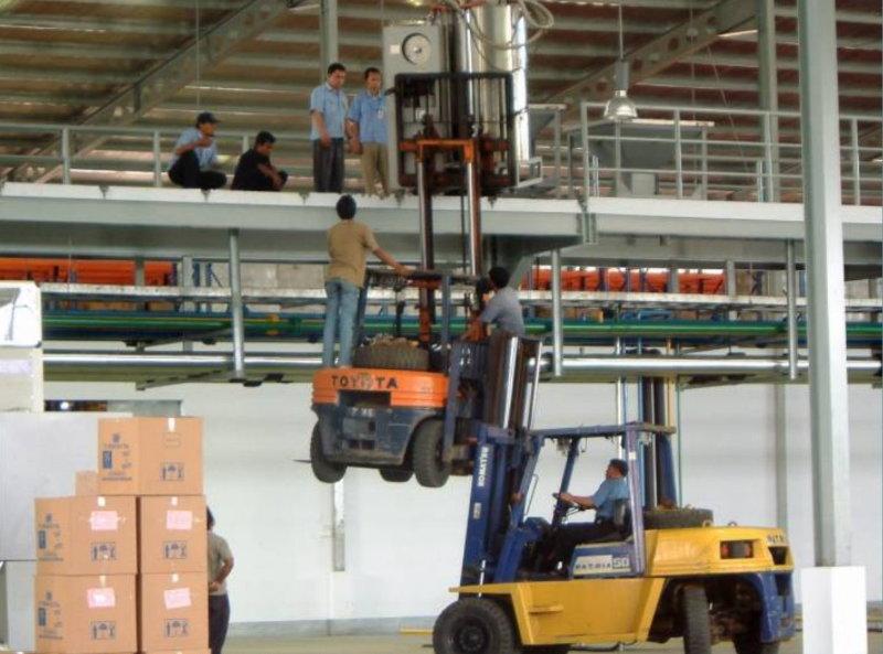 Forklift on forklift