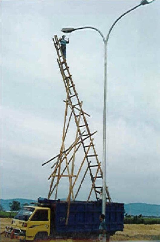 Guy on makeshit ladder