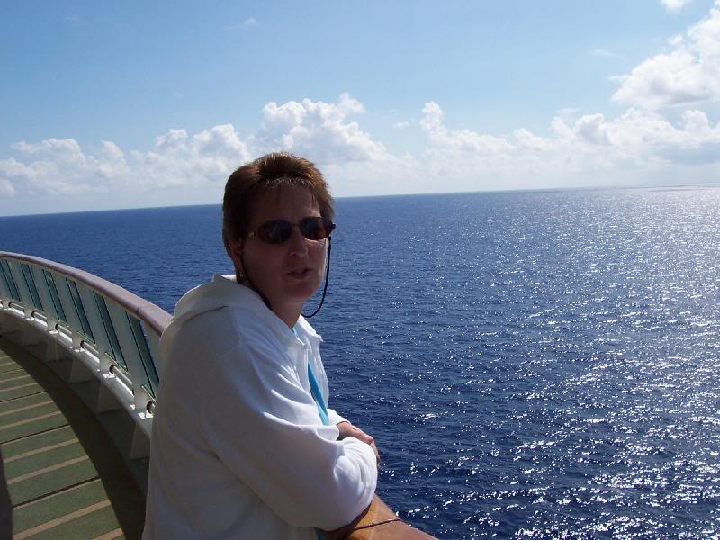 Mom on one of the decks