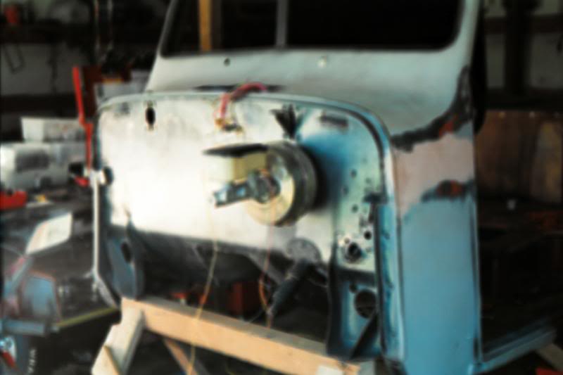 New fire wall with relocated brake assy.