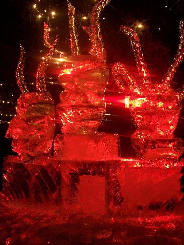 Krampus ice sculptures