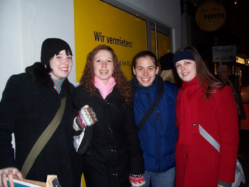 Meg, Libby, and Meg's Friends (sorry) waiting for the K...