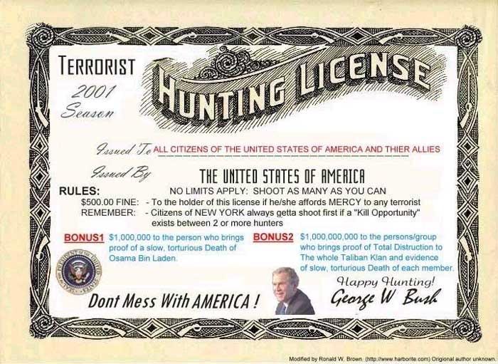 osama hunting license