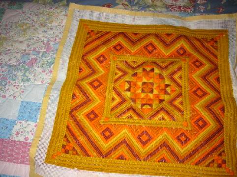 UFO_Gold_Orange Geometric Tapestry