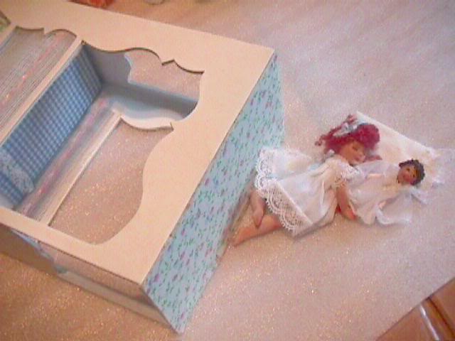 Canopy Bed, Little Girl & Doll