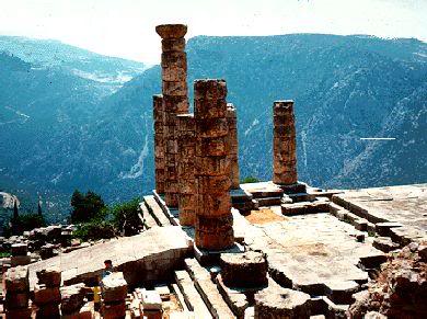 temple of apollo. oracle of delphi 3000 yrs ago