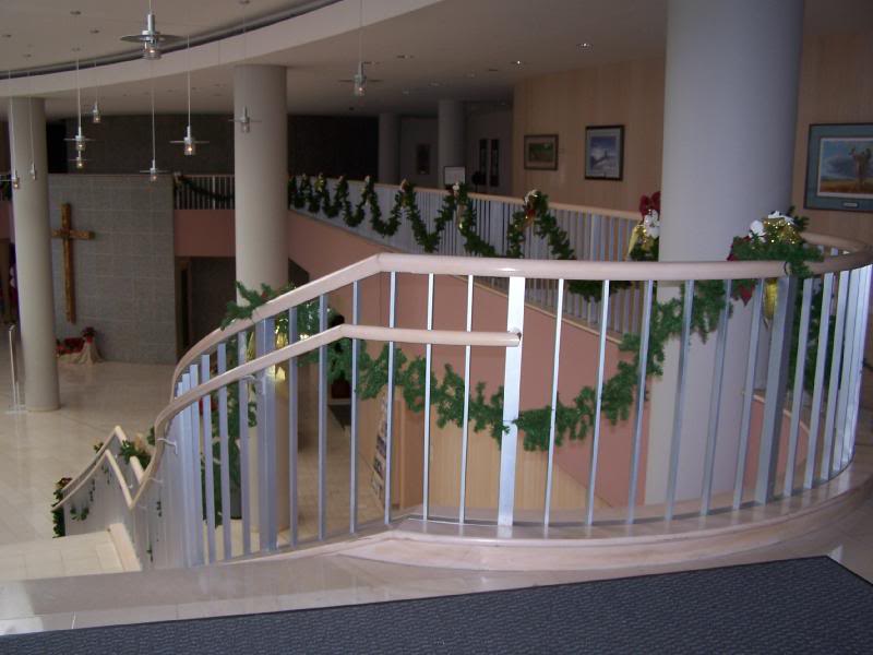 Christmas trim in the main lobby