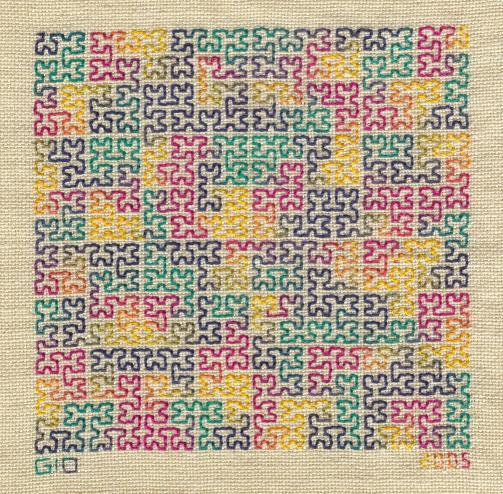 Quilt square with Hilbert Curve