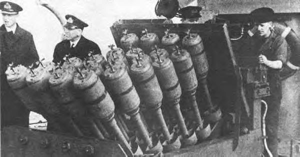Anti submarine hedgehog depth bombs.