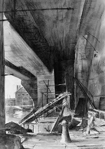 Cherbourg U-boat pen sketch 1944