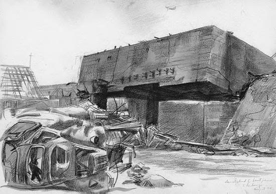 Demolished E-boat pens Cherbourg 1944