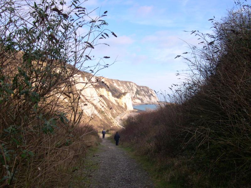 Heading down to the sea wall