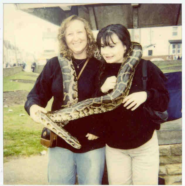 Donna and me with a python, Blackpool, England