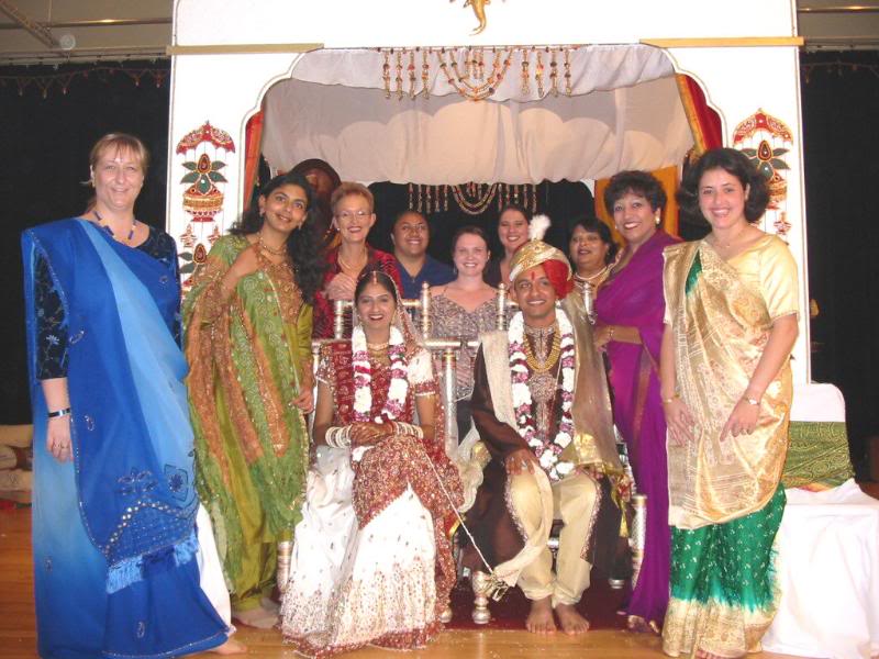 Me and work friends at an Indian wedding for Bhavisha a...