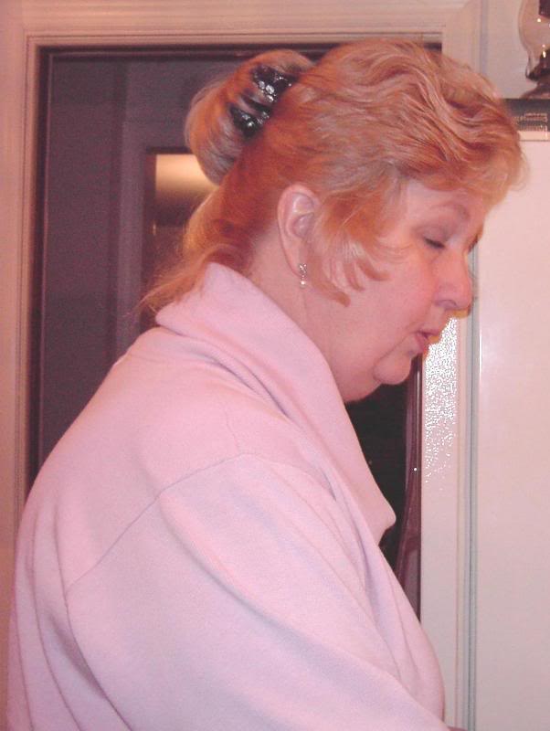 Gaby at work in the kitchen