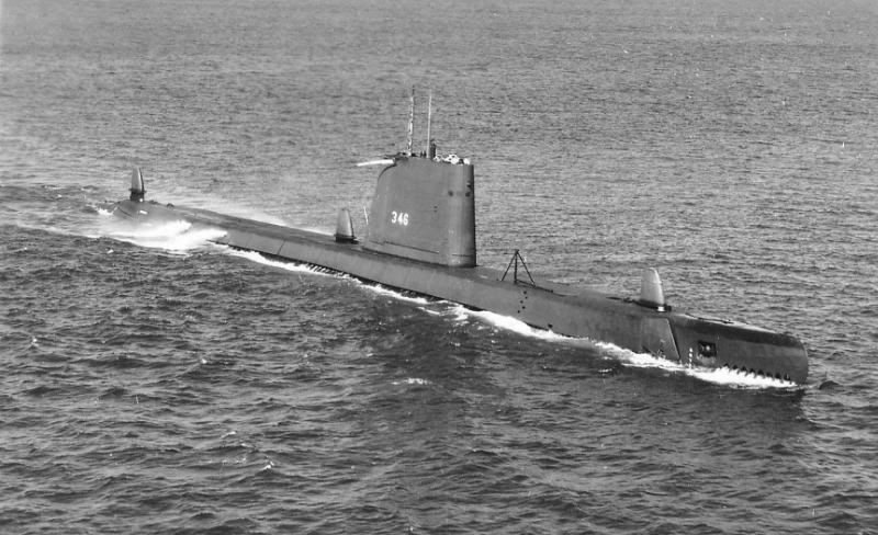 USS Corporal (SS346) With Northern Sail