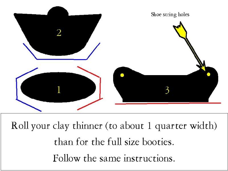 Mini size booties pattern