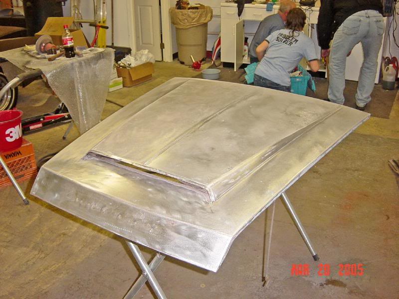 Hood after the paint stripper and some sanding