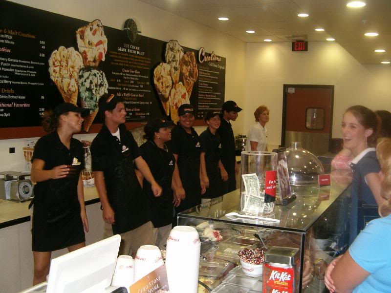 People at coldstone singing happy birthday to me :)