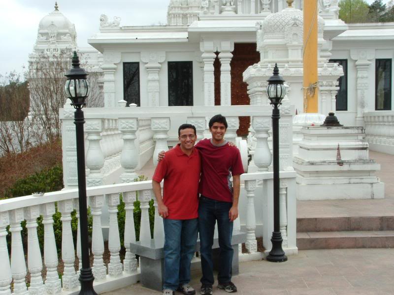 In fornt of the temple