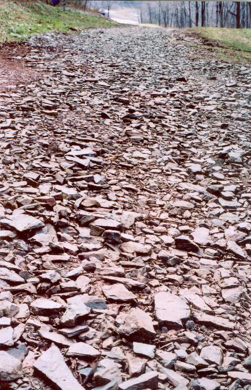 Rocks and erosion on the Run-out ski slope, April 20, 2...
