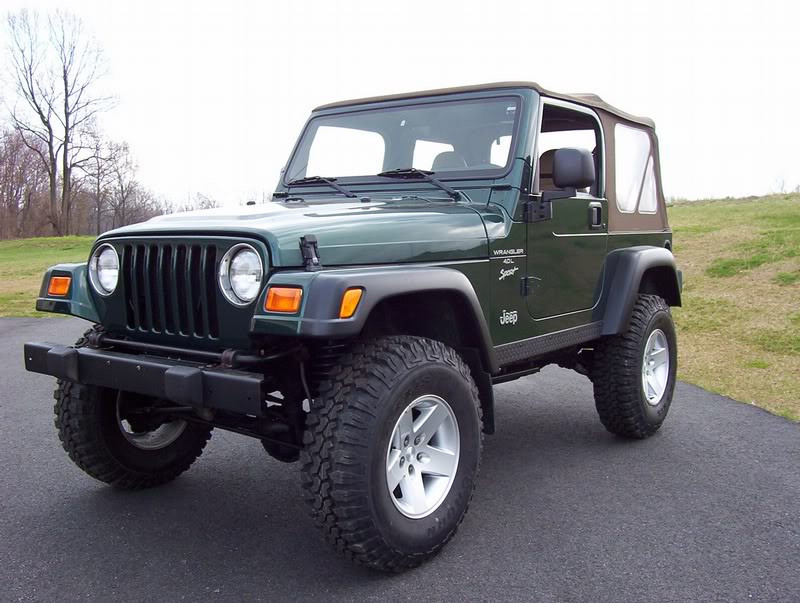 Green Jeep Drivers side