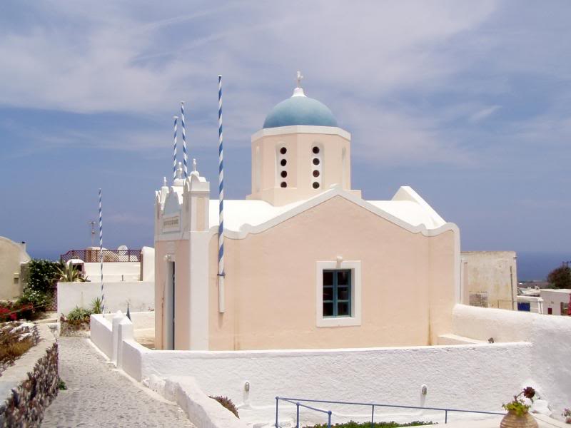 Church in Ia, Santorin, Cyclades, Greece
