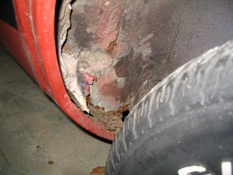 Back side of the rear inner wheel well.