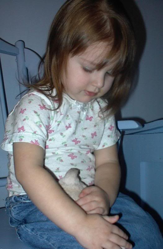 Rebecca holds baby dove